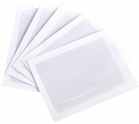 Карманы самоклеящиеся под визитные карточки (65х98 мм), КОМПЛЕКТ 5 шт., BRAUBERG, 224076