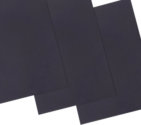 Обложки пластиковые для переплета, А4, КОМПЛЕКТ 100 шт., 300 мкм, черные, BRAUBERG, 530940