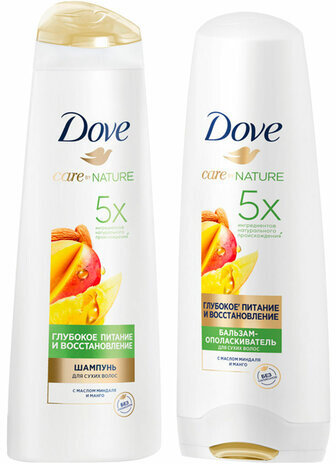 Подарочный набор DOVE "Глубокое питание и восстановление" Шампунь 250 мл + Бальзам 200 мл