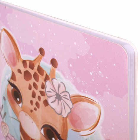 Дневник 1-4 класс 48 л., кожзам (гибкая), печать, фольга, ЮНЛАНДИЯ, "Милый Жираф", 106163