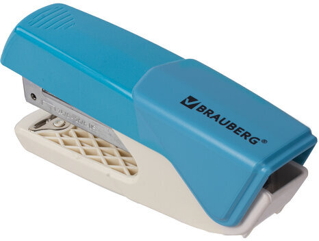 Степлер №24/6, 26/6 BRAUBERG "ADVANCED", до 20 листов, с антистеплером, голубой, 228749