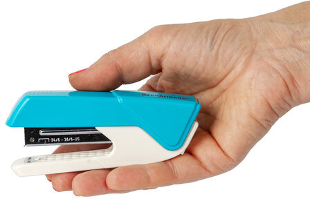 Степлер №24/6, 26/6 BRAUBERG "ADVANCED", до 20 листов, с антистеплером, голубой, 228749