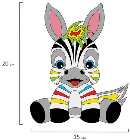 Набор для творчества "Аппликация из фетра", "Зебра", основа 20х15 см, ЮНЛАНДИЯ, 662387