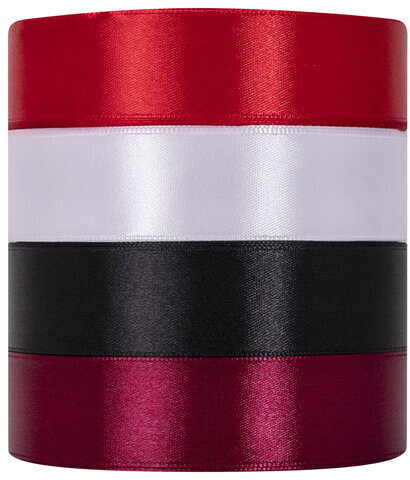 Лента атласная ширина 25 мм, набор №1 4 цвета по 23 м, BRAUBERG, 591501