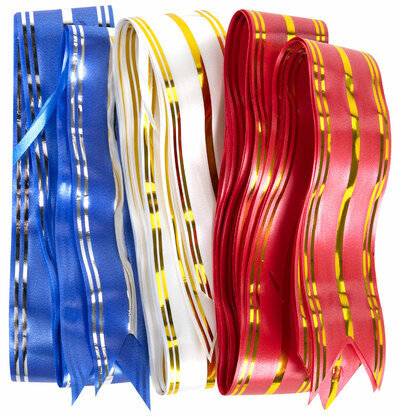 Бант-шар d = 15 см для подарка, НАБОР 3 шт., цвета красный/золотой, синий/серебристый, белый/золотистый, ЗОЛОТАЯ СКАЗКА, 591835