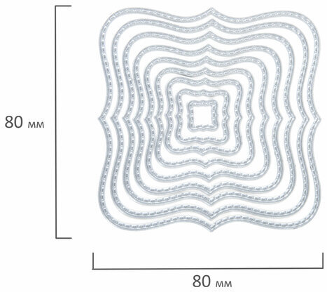 Ножи "Фигурные рамки" для Машинки для вырубки и тиснения ОС-5, 9 штук, 80х80 мм, ОСТРОВ СОКРОВИЩ, 663808, 861-019