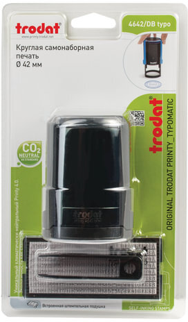 Печать самонаборная 2 круга, оттиск D=42 синий, TRODAT 4642 R2, крышка, КАССА В КОМПЛЕКТЕ, европодвес, 66624