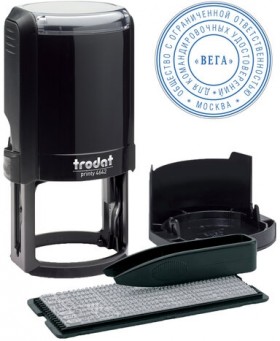 Печать самонаборная 2 круга, оттиск D=42 синий, TRODAT 4642 R2, крышка, КАССА В КОМПЛЕКТЕ, европодвес, 66624