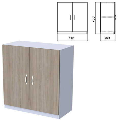 Шкаф закрытый "Бюджет", 716х349х753 мм, дуб сонома (КОМПЛЕКТ)