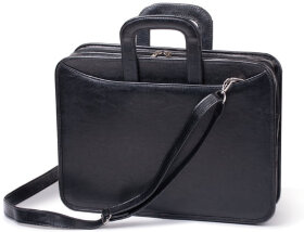Портфель &quot;Карьера&quot;, 36х31х7 см, искусственная кожа, 2 отделения, на молнии, черный