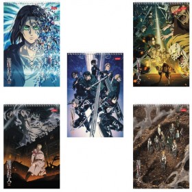 Альбом для рисования А4, 30 листов, спираль, обложка картон, HATBER, 205х300 мм, &quot;Атака Титанов&quot; (микс), 30А4Всп