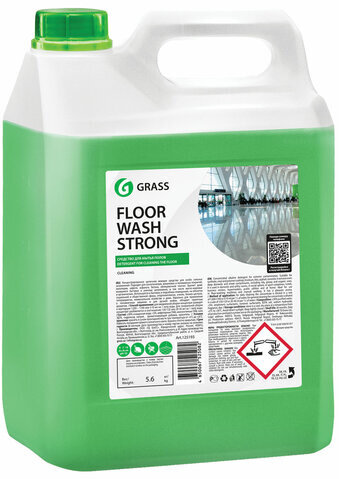 Средство для мытья пола 5,6 кг GRASS FLOOR WASH STRONG, щелочное, низкопенное, концентрат, 125193