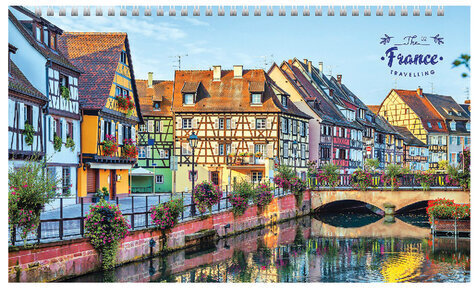 Календарь квартальный с бегунком 2023 г., 3 блока, 4 гребня, СуперЛюкс, "Путешествие", HATBER, 3Кв4гр2ц_02622