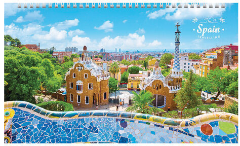 Календарь квартальный с бегунком 2023 г., 3 блока, 4 гребня, СуперЛюкс, "Путешествие", HATBER, 3Кв4гр2ц_02622