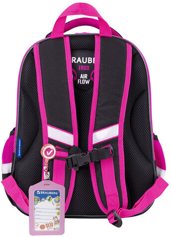 Ранец BRAUBERG QUADRO, 3 отделения, с брелоком, "Black cat", 37х28х18 см, 271358