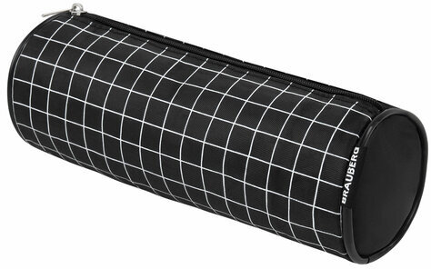 Пенал-косметичка BRAUBERG, Checkered, черный, 20х7х7см, 272298