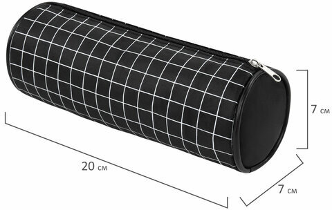 Пенал-косметичка BRAUBERG, Checkered, черный, 20х7х7см, 272298
