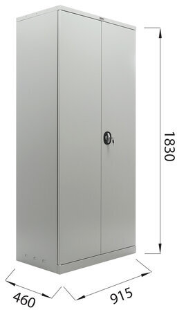 Шкаф металлический офисный BRABIX "MK 18/91/46", 1830х915х460 мм, 47 кг, 4 полки, разборный, 291136, S204BR180202