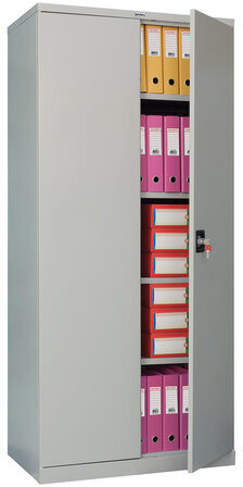 Шкаф металлический офисный BRABIX "MK 18/91/46", 1830х915х460 мм, 47 кг, 4 полки, разборный, 291136, S204BR180202