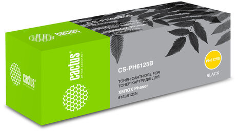 Тонер-картридж CACTUS (CS-PH6125B) для XEROX Phaser 6125, черный, ресурс 2000 стр.