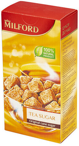 Сахар-рафинад MILFORD 0,5 кг, тростниковый, картонная упаковка, 979