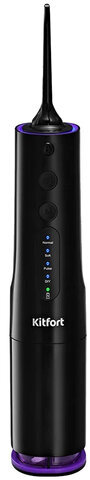 Ирригатор для полости рта KITFORT КТ-2912-1, портативный, емкость резервуара 0,29 л, 4 насадки, черный