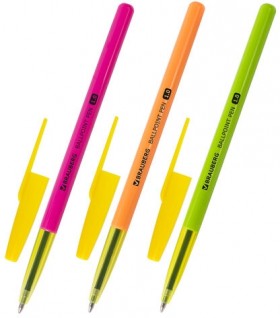 Ручка шариковая BRAUBERG &quot;Color&quot;, СИНЯЯ, корпус ассорти, узел 1 мм, линия письма 0,5 мм, 141507