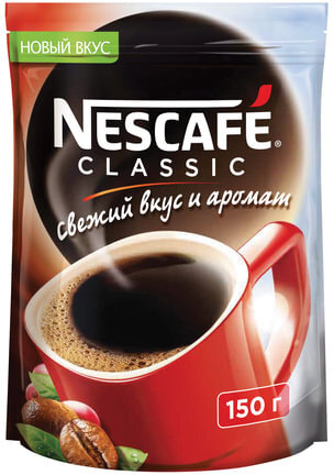 Кофе растворимый NESCAFE "Classic", 150 г, мягкая упаковка, 12386466