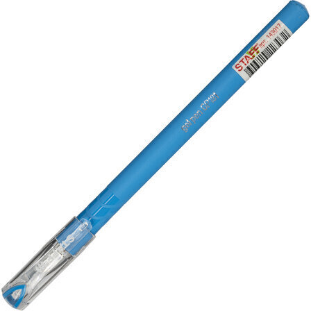 Ручка гелевая STAFF "College" GP-181, СИНЯЯ, корпус синий, игольчатый узел 0,6 мм, линия письма 0,3 мм, 143017