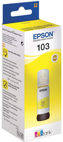 Чернила EPSON 103 (C13T00S44A) для СНПЧ EPSON L3100/L3101/L3110/L3150/L3151/L1110, желтые, ОРИГИНАЛЬНЫЕ