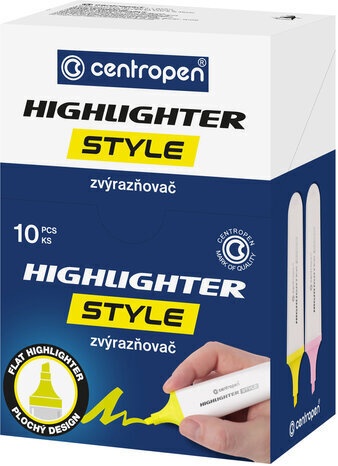 Текстовыделитель ЗЕЛЕНЫЙ CENTROPEN "Style", линия 1-4,6 мм, 6252, 4 6252 0159