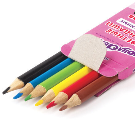 Карандаши цветные ЮНЛАНДИЯ "СЛАДКИЕ ИСТОРИИ", 6 цветов, трехгранные заточенные, 181392