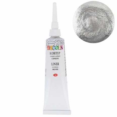 Контур акриловый универсальный "Декола", туба 18 мл, серебряный, 13603966