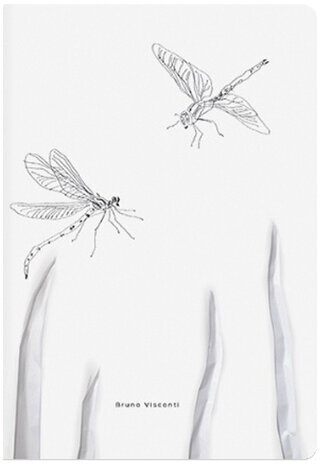 Тетрадь ЕВРО А5 40 л. BRUNO VISCONTI сшивка, клетка, Soft Touch, бежевая бумага 70 г/м2, "DRAGONFLY", 7-40-001/04