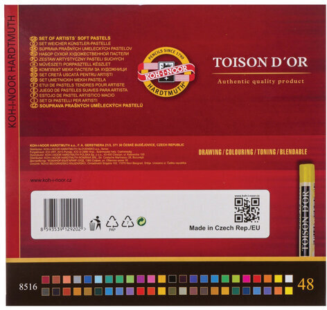 Пастель сухая 48 ЦВЕТОВ KOH-I-NOOR "Toison D'or", мягкая, 8516/48, 8516048005KS
