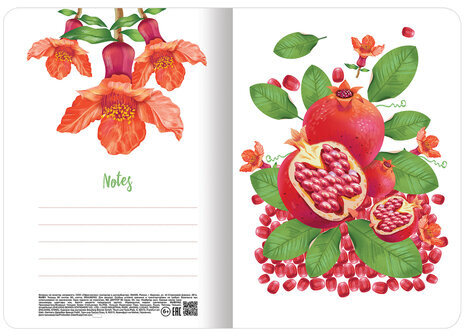 Тетради 60 л. в клетку обложка SoftTouch, НАБОР 2 шт., бежевая бумага 70 г/м2, сшивка, B5 (179х250 мм), ФРУКТЫ, BRAUBERG, 403822