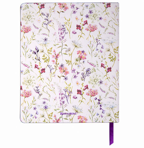 Тетрадь А5 (168х208 мм), 80 л., сшивка, клетка, под кожу, бумага 70 г/м2, фольга, BRAUBERG VISTA, "Spring", 403923