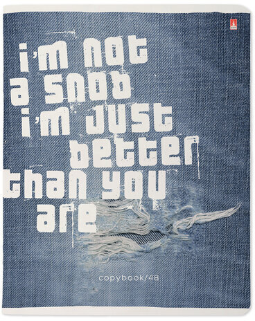 Тетрадь А5 48 л. АЛЬТ скоба, клетка, глянцевый лак, "Джинса New" (5 видов), 7-48-1172