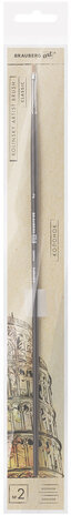 Кисть художественная проф. BRAUBERG ART CLASSIC, колонок, плоская, № 2, длинная ручка, 200936