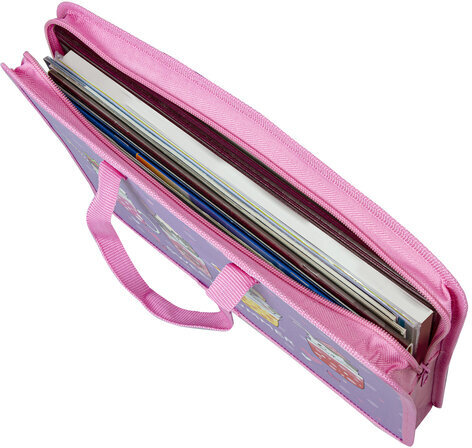 Папка на молнии с ручками ЮНЛАНДИЯ А4, 1 отделение, пластик, ширина 45 мм, "Sweet", 270947