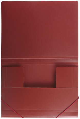 Папка на резинках BRAUBERG, стандарт, красная, до 300 листов, 0,5 мм, 221622