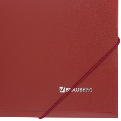 Папка на резинках BRAUBERG, стандарт, красная, до 300 листов, 0,5 мм, 221622