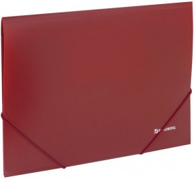 Папка на резинках BRAUBERG, стандарт, красная, до 300 листов, 0,5 мм, 221622
