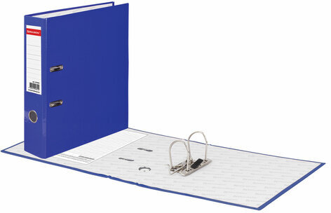 Папка-регистратор BRAUBERG, ламинированная, 75 мм, синяя, 222069