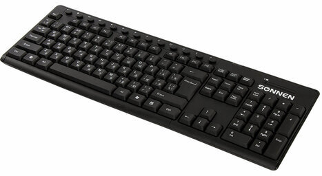 Набор беспроводной SONNEN K-648, клавиатура 117 клавиш, мышь 4 кнопки 1600 dpi, черный, 513208