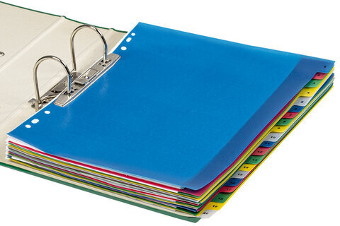 Разделитель пластиковый широкий BRAUBERG А4+, 20 листов, цифровой 1-20, оглавление, цветной, 225623