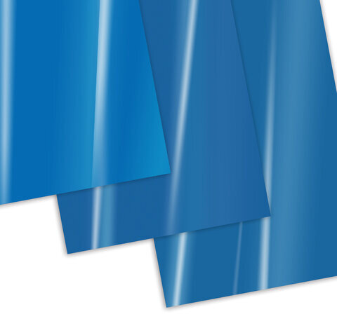 Обложки пластиковые для переплета, А4, КОМПЛЕКТ 100 шт., 300 мкм, синие, BRAUBERG, 530941