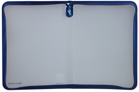 Папка на молнии пластиковая А4, ОБЪЕМНАЯ, 335х240х20 мм, матовая диагональ, BRAUBERG, РОССИЯ, 226036