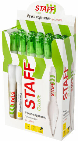 Ручка-корректор STAFF "College", 7 мл, металлический наконечник, 226816