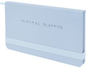 Еженедельник недатированный с резинкой 171х93 мм, BRAUBERG, твердый, 64 л., &quot;Minimal&quot;, голубой, 116313